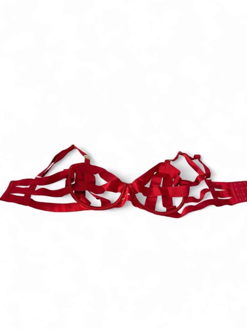 Victoria's Secret Red Strappy Open-Cup Underwire Bra